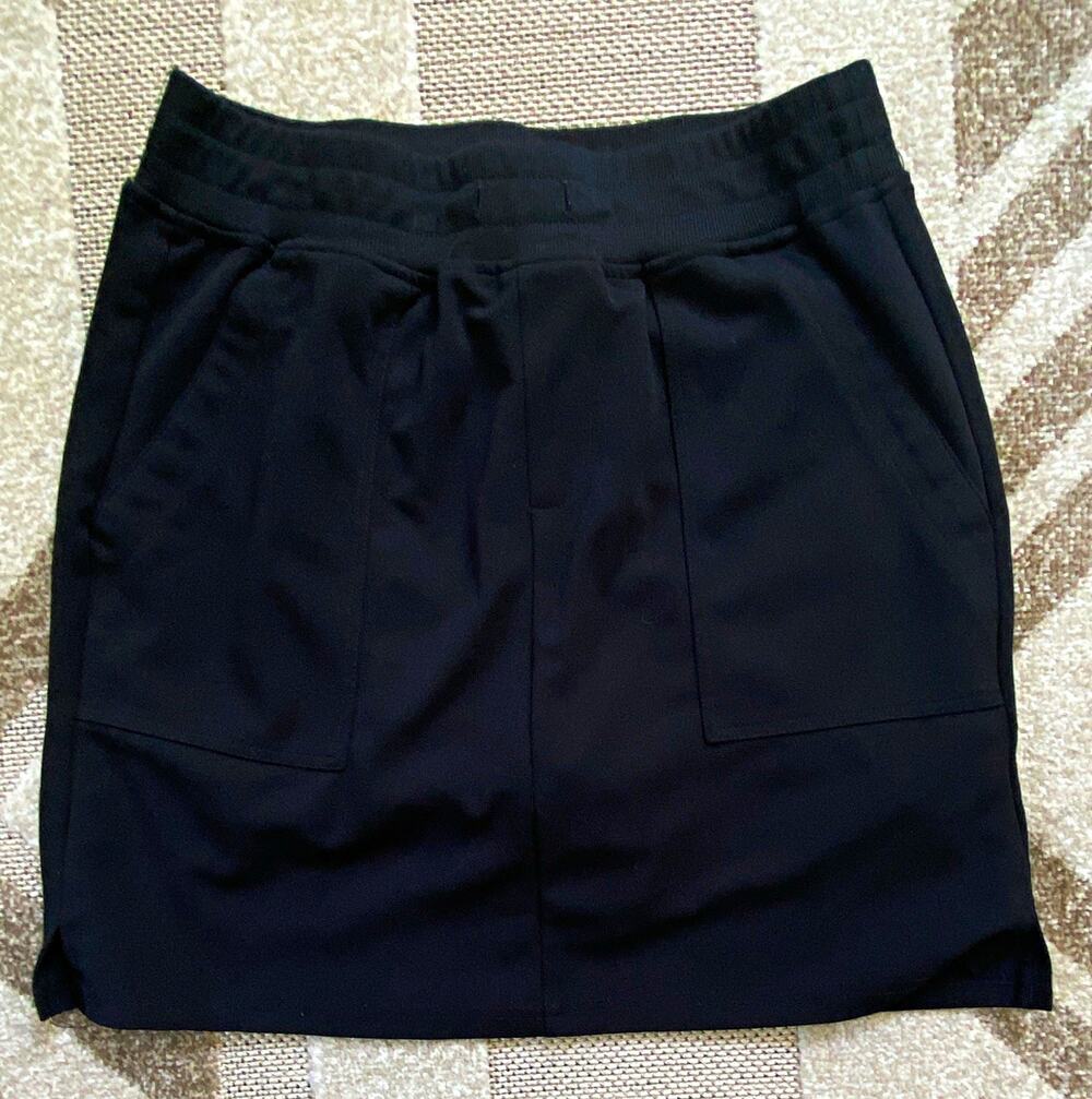 Rafaella Comfort Women's Pull-On Skort Pockets Stretch Black S Golf Tennis